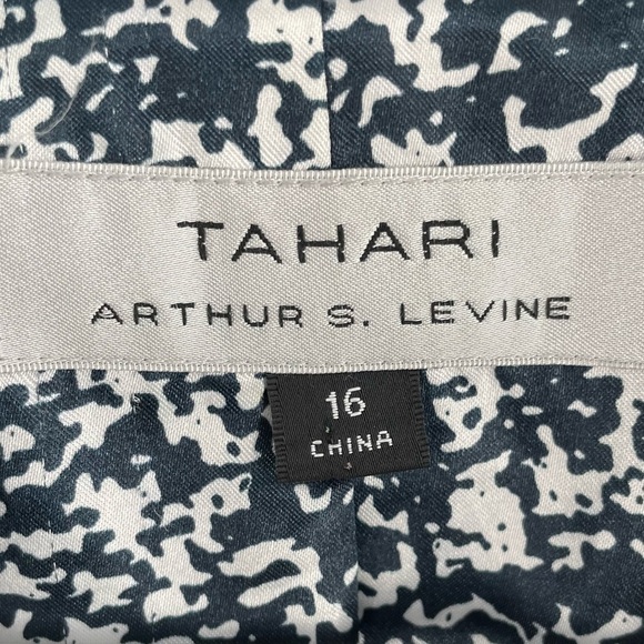 Tahari ASL Hook Eye Closure Navy Jacquard Long Sleeve Office Career Wear Jacket - Picture 3 of 11